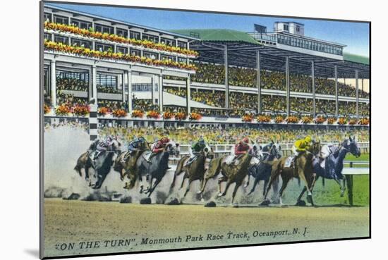 Oceanport, New Jersey - Monmouth Park Race Track Scene-Lantern Press-Mounted Art Print