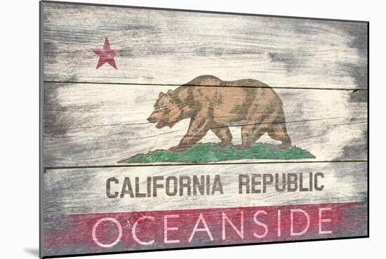 Oceanside, California - Barnwood State Flag-Lantern Press-Mounted Art Print