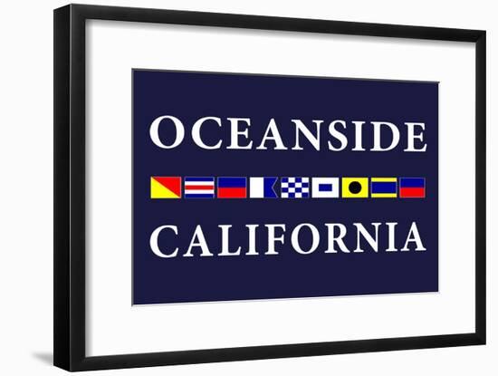 Oceanside, California - Nautical Flags-Lantern Press-Framed Art Print