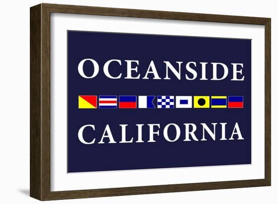 Oceanside, California - Nautical Flags-Lantern Press-Framed Art Print