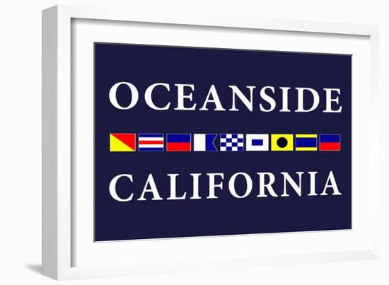 Oceanside, California - Nautical Flags-Lantern Press-Framed Art Print