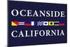 Oceanside, California - Nautical Flags-Lantern Press-Mounted Art Print