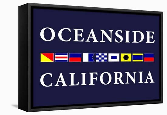 Oceanside, California - Nautical Flags-Lantern Press-Framed Stretched Canvas