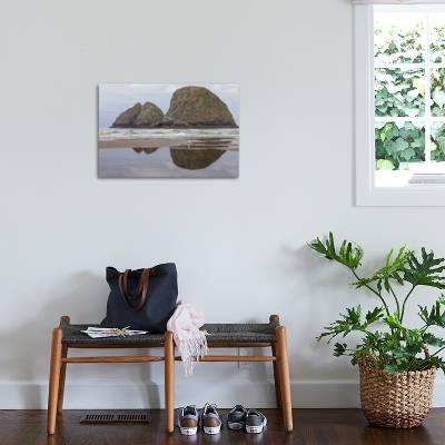 Oceanside Oregon Three Arch Rocks Seen From The Beach At Low Tide Photographic Print By Michael Qualls Art Com