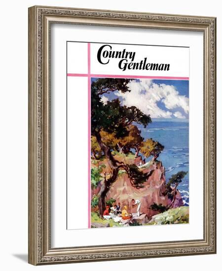 "Oceanside Picnic," Country Gentleman Cover, February 1, 1939-G. Kay-Framed Giclee Print