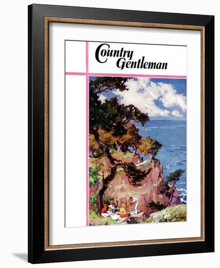 "Oceanside Picnic," Country Gentleman Cover, February 1, 1939-G. Kay-Framed Giclee Print