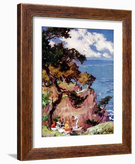 "Oceanside Picnic,"February 1, 1939-G. Kay-Framed Giclee Print