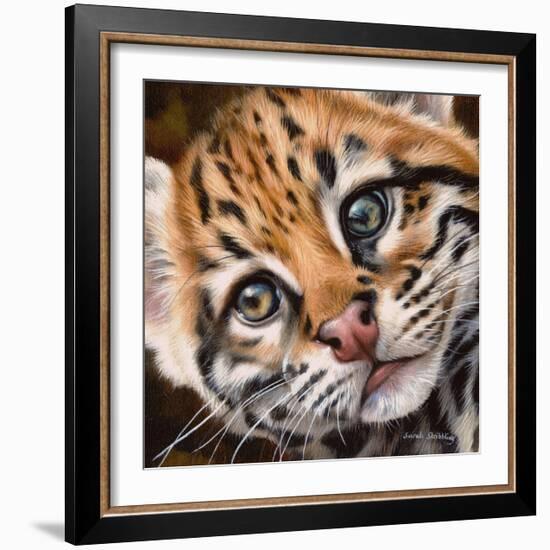 Ocelot Kitten-Sarah Stribbling-Framed Art Print