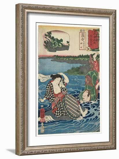 Ochiai: Kume Sennin and the Laundress, 1852-Utagawa Kuniyoshi-Framed Giclee Print
