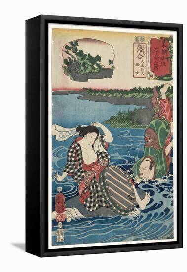 Ochiai: Kume Sennin and the Laundress, 1852-Utagawa Kuniyoshi-Framed Premier Image Canvas