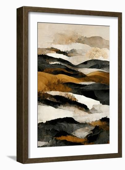 Ochre and Beige Mountains-Treechild-Framed Giclee Print