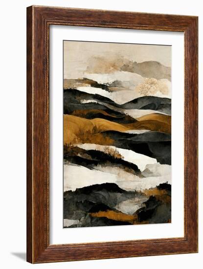 Ochre and Beige Mountains-Treechild-Framed Giclee Print