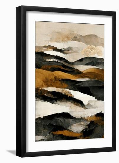 Ochre and Beige Mountains-Treechild-Framed Giclee Print