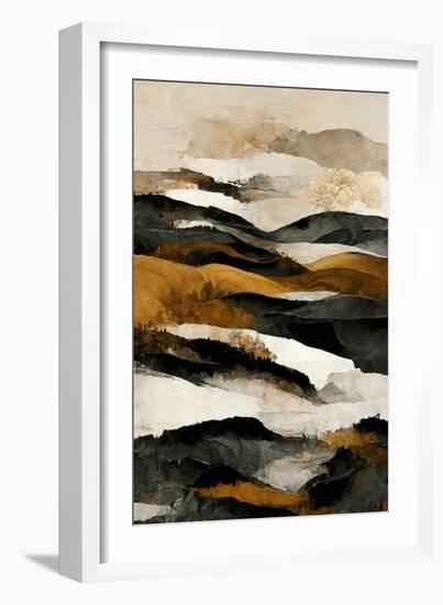 Ochre and Beige Mountains-Treechild-Framed Giclee Print