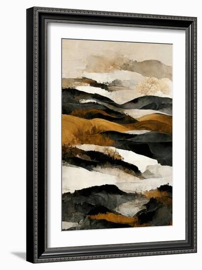 Ochre and Beige Mountains-Treechild-Framed Giclee Print