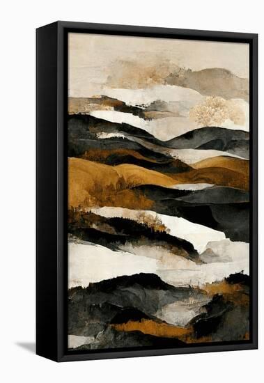 Ochre and Beige Mountains-Treechild-Framed Premier Image Canvas