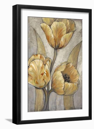 Ochre & Grey Tulips I-Tim O'toole-Framed Art Print