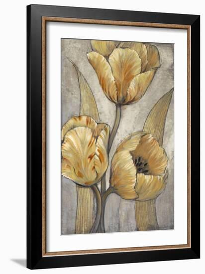 Ochre & Grey Tulips I-Tim O'toole-Framed Art Print