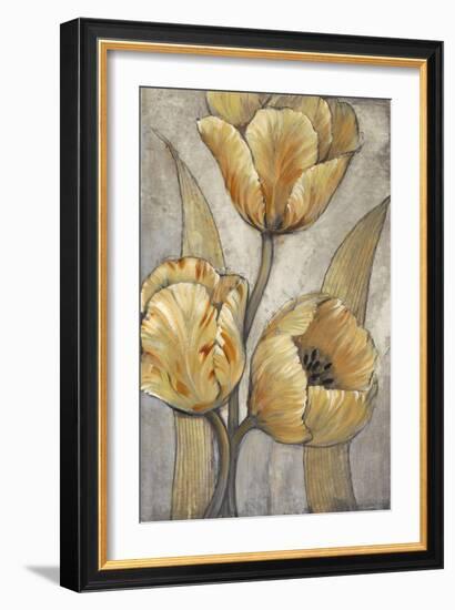 Ochre & Grey Tulips I-Tim O'toole-Framed Art Print