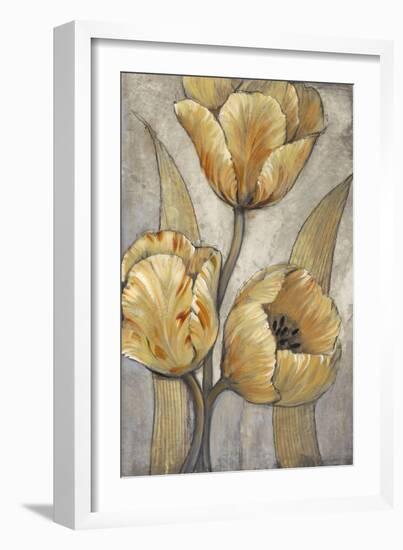 Ochre & Grey Tulips I-Tim O'toole-Framed Premium Giclee Print