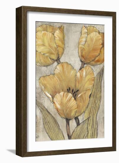 Ochre & Grey Tulips II-Tim O'toole-Framed Art Print