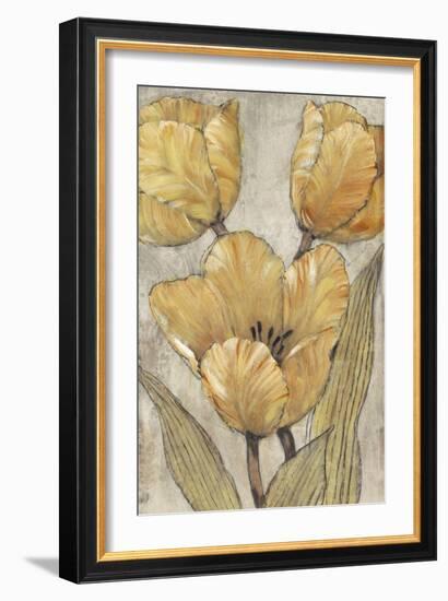 Ochre & Grey Tulips II-Tim O'toole-Framed Art Print