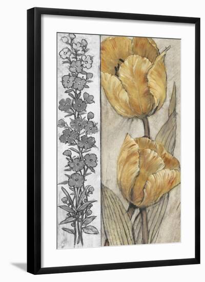 Ochre & Grey Tulips IV-Tim O'toole-Framed Premium Giclee Print