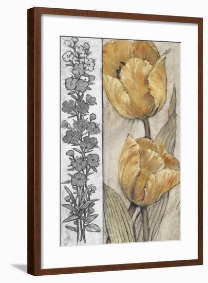 Ochre & Grey Tulips IV-Tim O'toole-Framed Premium Giclee Print