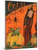 Oct. 31st Halloween Witch & Spider-sylvia pimental-Mounted Art Print