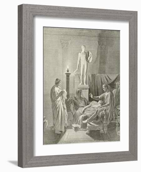 Octavia Overcomme by Virgil's Verses-Jean-Auguste-Dominique Ingres-Framed Giclee Print