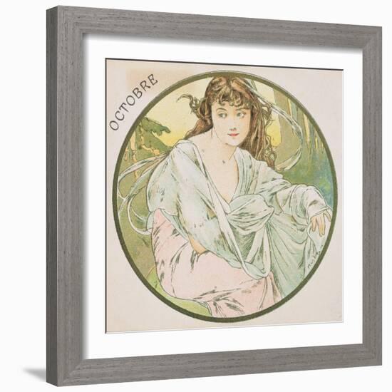 October, 1899 (Detail)-Alphonse Mucha-Framed Giclee Print