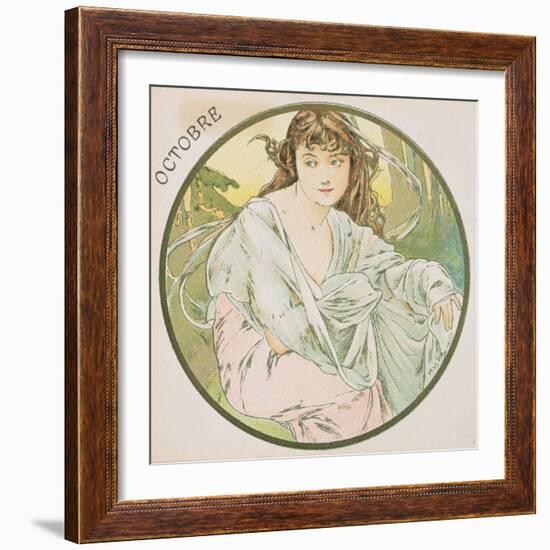 October, 1899 (Detail)-Alphonse Mucha-Framed Giclee Print