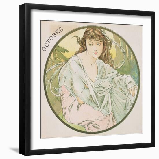 October, 1899 (Detail)-Alphonse Mucha-Framed Giclee Print