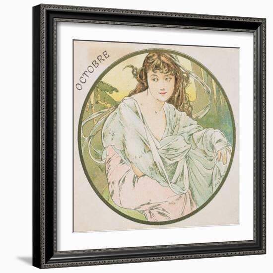 October, 1899 (Detail)-Alphonse Mucha-Framed Giclee Print