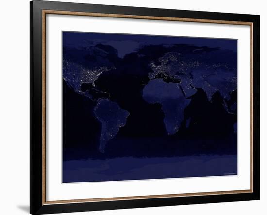 October 23, 2000, Global View of Earth's City Lights-Stocktrek Images-Framed Photographic Print