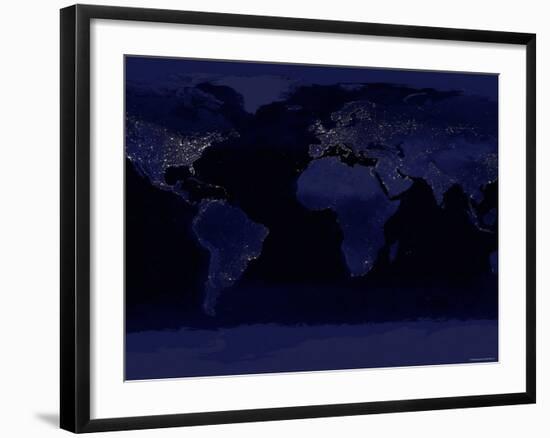 October 23, 2000, Global View of Earth's City Lights-Stocktrek Images-Framed Photographic Print