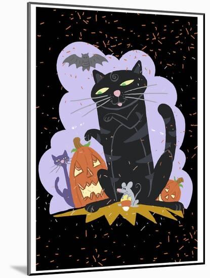 October Cat-null-Mounted Giclee Print