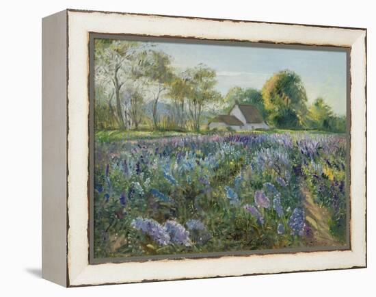 October Delphiniums-Timothy Easton-Framed Premier Image Canvas