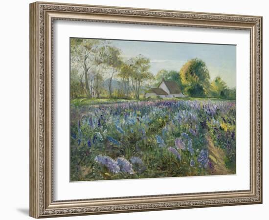 October Delphiniums-Timothy Easton-Framed Giclee Print