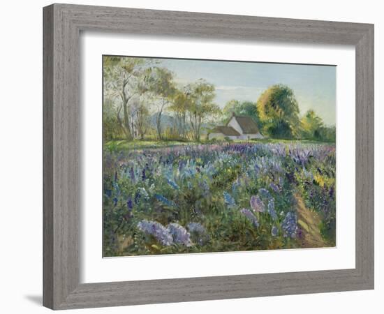 October Delphiniums-Timothy Easton-Framed Giclee Print