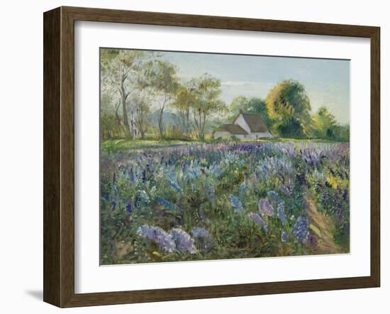 October Delphiniums-Timothy Easton-Framed Giclee Print