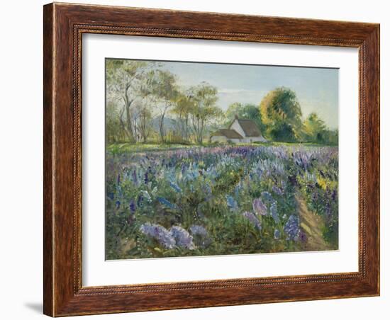 October Delphiniums-Timothy Easton-Framed Giclee Print