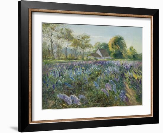 October Delphiniums-Timothy Easton-Framed Giclee Print