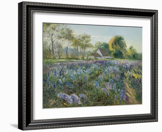 October Delphiniums-Timothy Easton-Framed Giclee Print