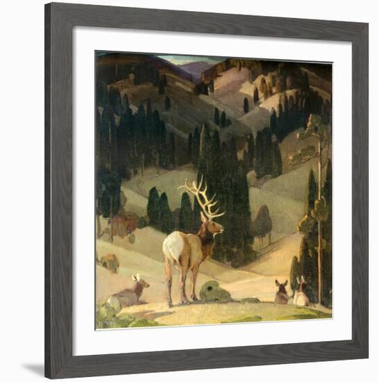 October in the Mountains-W^ Herbert Dunton-Framed Art Print