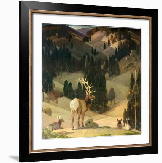 October in the Mountains-W^ Herbert Dunton-Framed Art Print