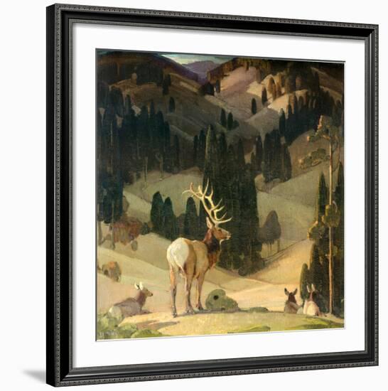 October in the Mountains-W^ Herbert Dunton-Framed Art Print