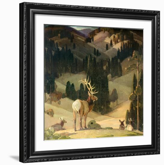 October in the Mountains-W^ Herbert Dunton-Framed Art Print