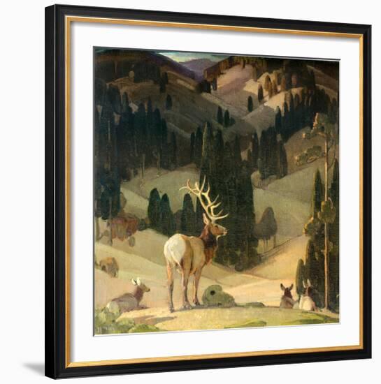 October in the Mountains-W^ Herbert Dunton-Framed Art Print