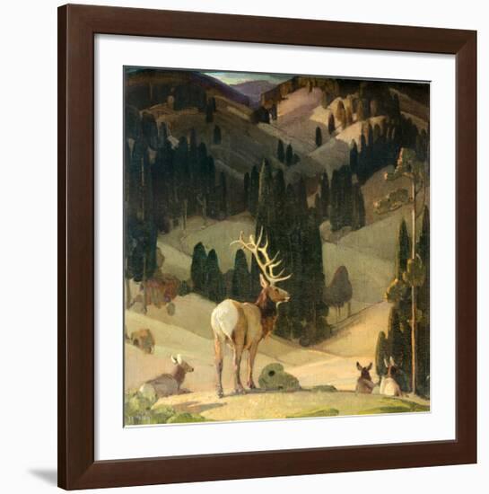 October in the Mountains-W^ Herbert Dunton-Framed Art Print